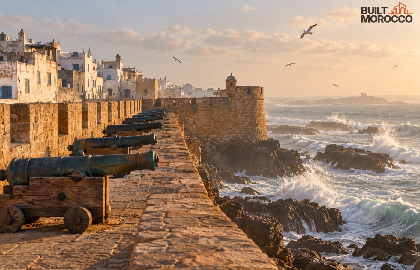 Generated image: the Skala of Essaouira, ramparts and cannons facing the Atlantic