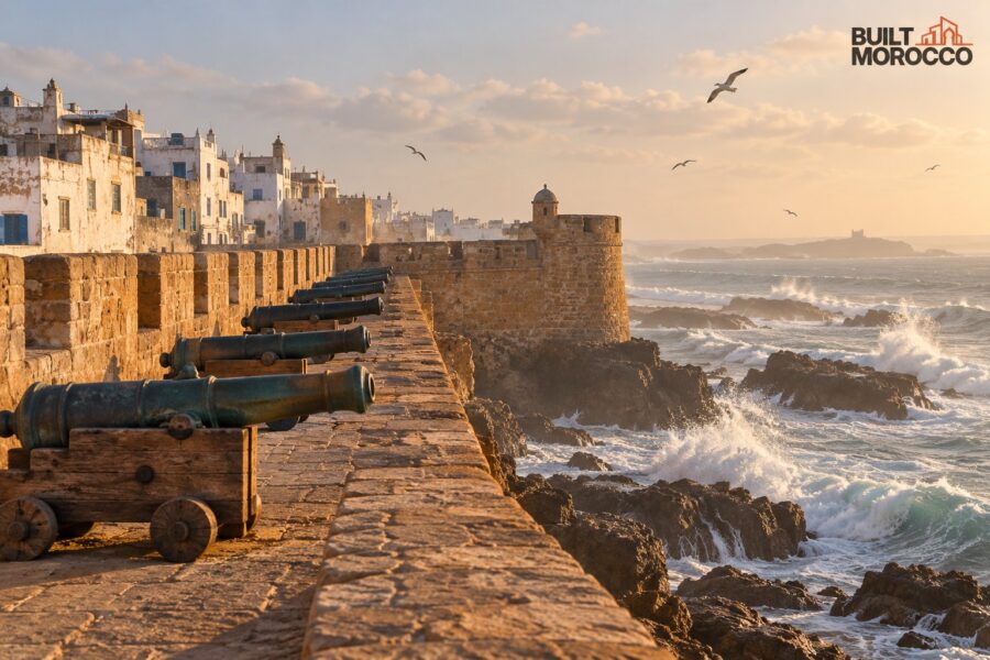 Image générée : la Skala d'Essaouira, remparts et canons face à l'Atlantique